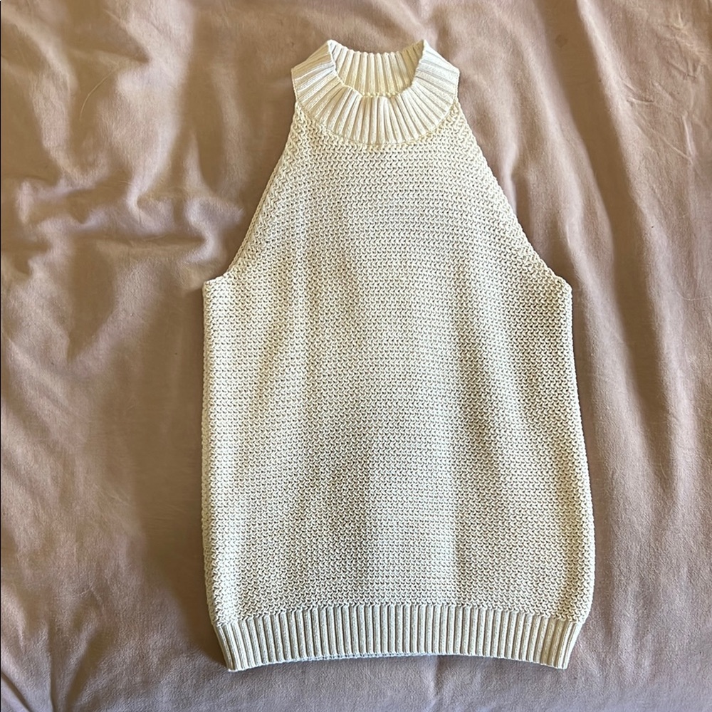 LOFT Cream Sleeveless Sweater